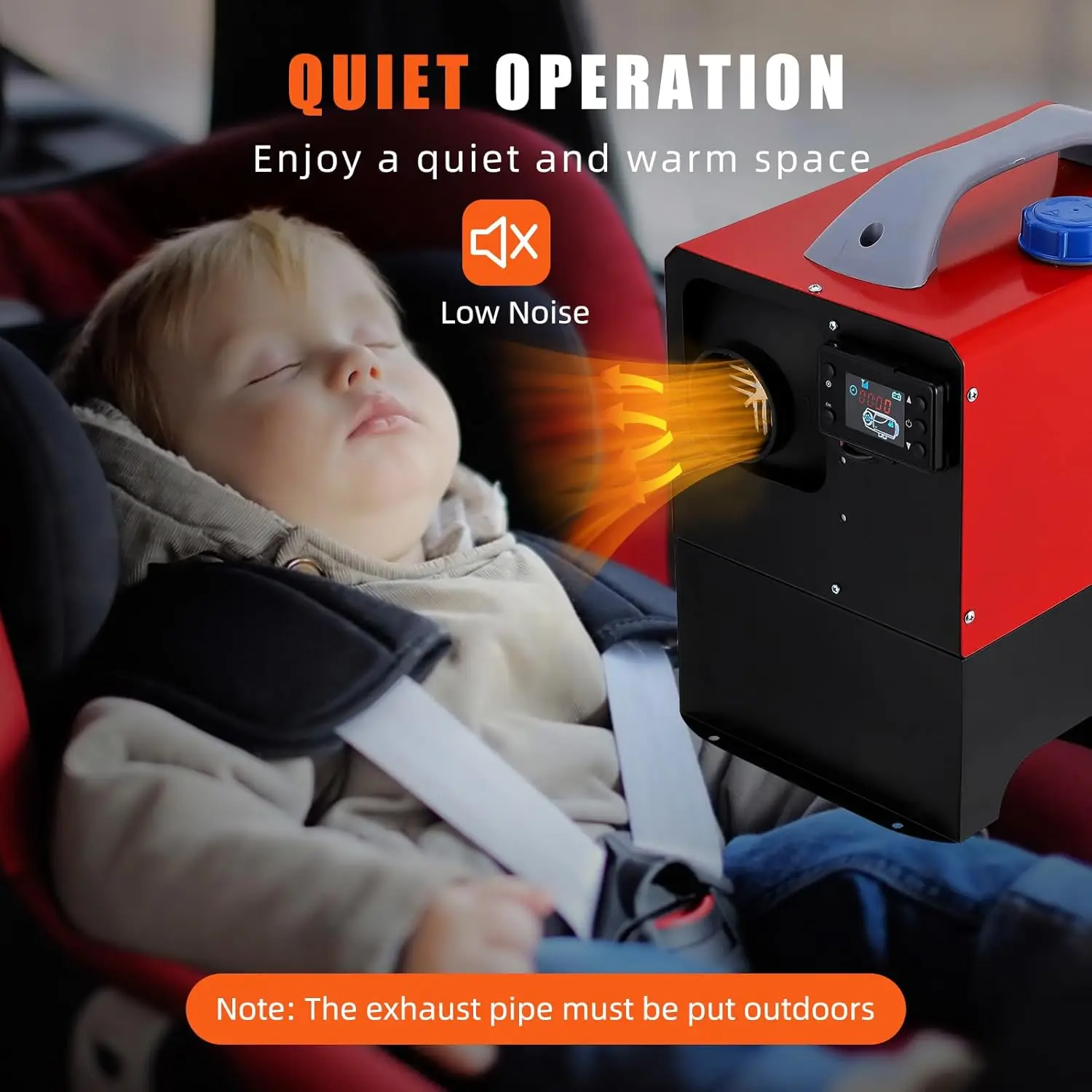 سخان هواء ديزل، سخان ديزل الكل في واحد 12 فولت مع شاشة LCD، جهاز تحكم عن بعد، كاتم الصوت، تسخين سريع، لقارب شاحنة RV