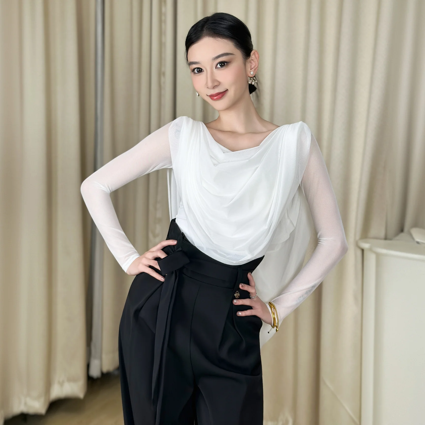 

Национальная стандартная танцевальная одежда для женщин, сексуальные плавающие топы из пряжи, платье для бальных танцев, чача, танго, одежда для латинских танцев для взрослых XH3702