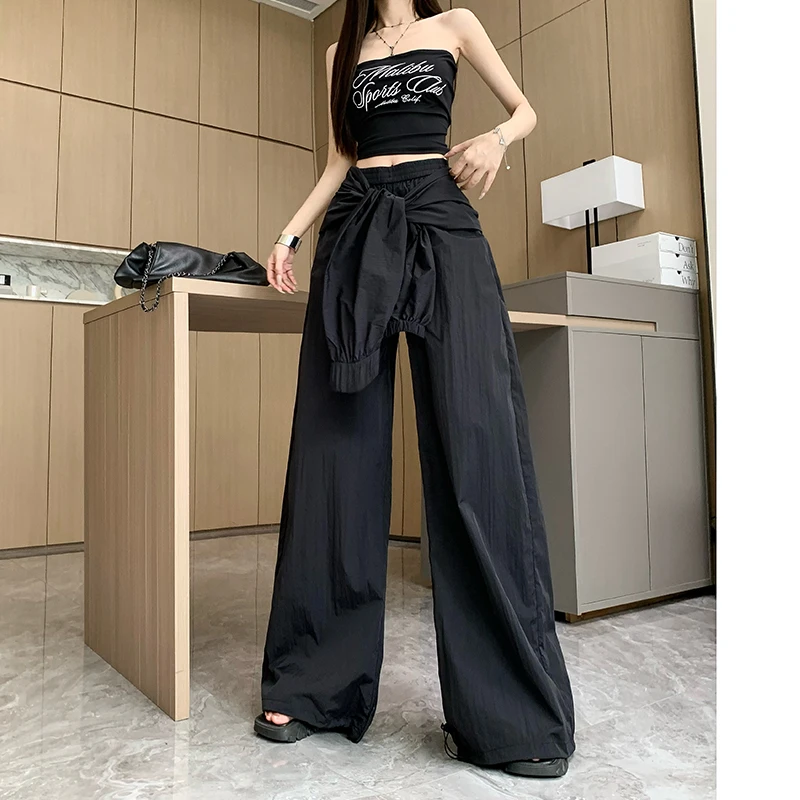 Neue Taille Design abnehmbare Sport Arbeits hose gerades Bein weites Bein Hosen lange Hosen Freizeit hose