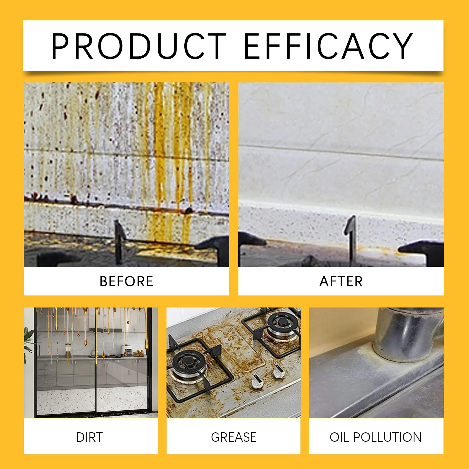 Jakehoe 120ml Grease Remover Powerful Kitchen Degreaser Spray Stainless Steel Hoods Cooktop Cleaner Instant Oil Stain Dissolver