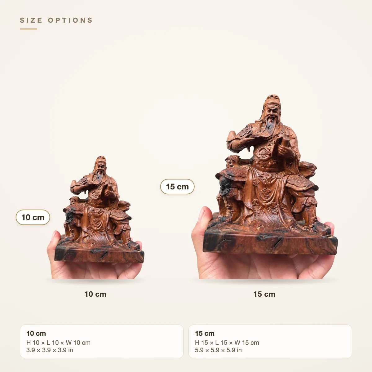 Hand-Carved Thunderstruck Jujube Wood Guan Yu Reading Statue for Chinese Feng Shui Study Desk Home Office Decor Gift