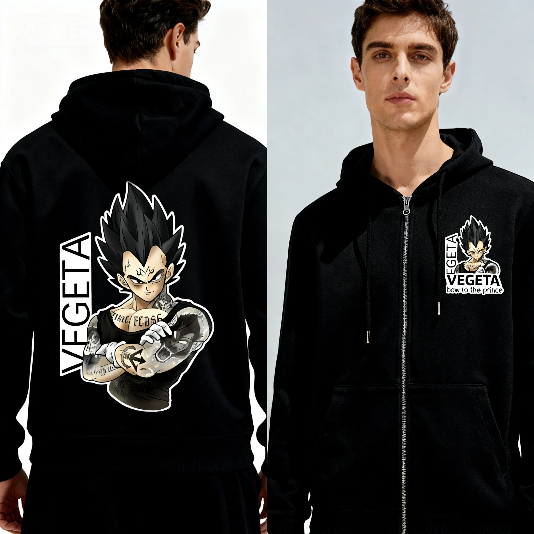 

Mens Casual Dragon Ball Hoodie Cotton Zip Jacket Windproof Outdoor Wear For Bicycle Sports Travel Party Activities