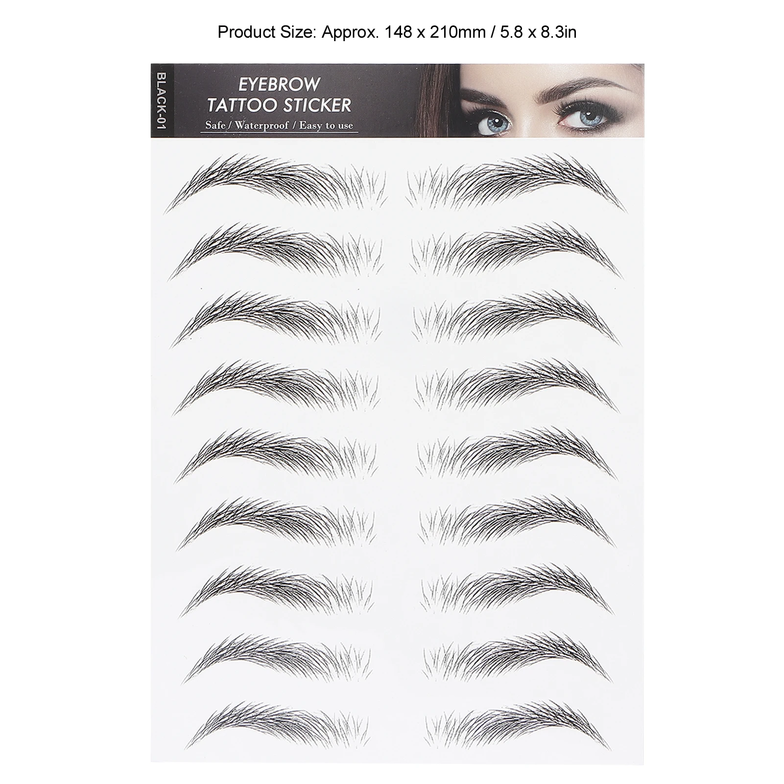 Long Lasting Eyebrow Transfers Sticker Household Portable Waterproof Safe Women Black Eyebrow Tattoo Sticker Makeup Tools
