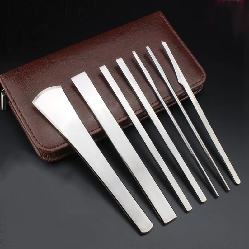 1Set 7Pcs Sharp Leather Skiving Knife for DIY Leather Craft Cutting Tool Set Thinning pro Sculpture Craftsmanship