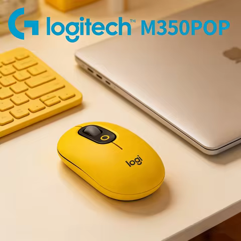 Logitech M350 POP Wireless Mouse Bluetooth 2.4G Dual Mode Silent Click Customizable Emoji Button 18M Battery For Laptop PC