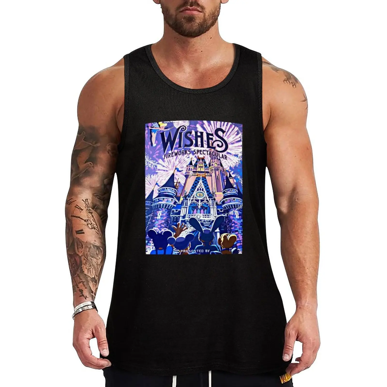 Wishes! Nighttime Spectacular Poster Tank Top Working vest sleeveless shirt man basketball sexy clothes men