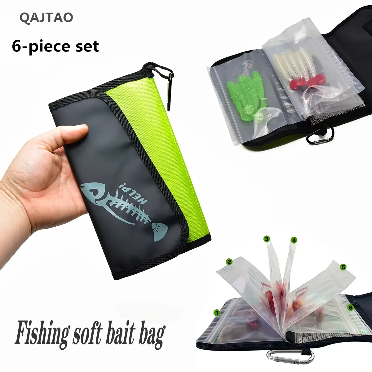 Luya Fake Bait Bag Soft Bait Bag PVC Inner Bag Partition Waterproof Storage Bag Fishing Sorting Accessories Storage Bag