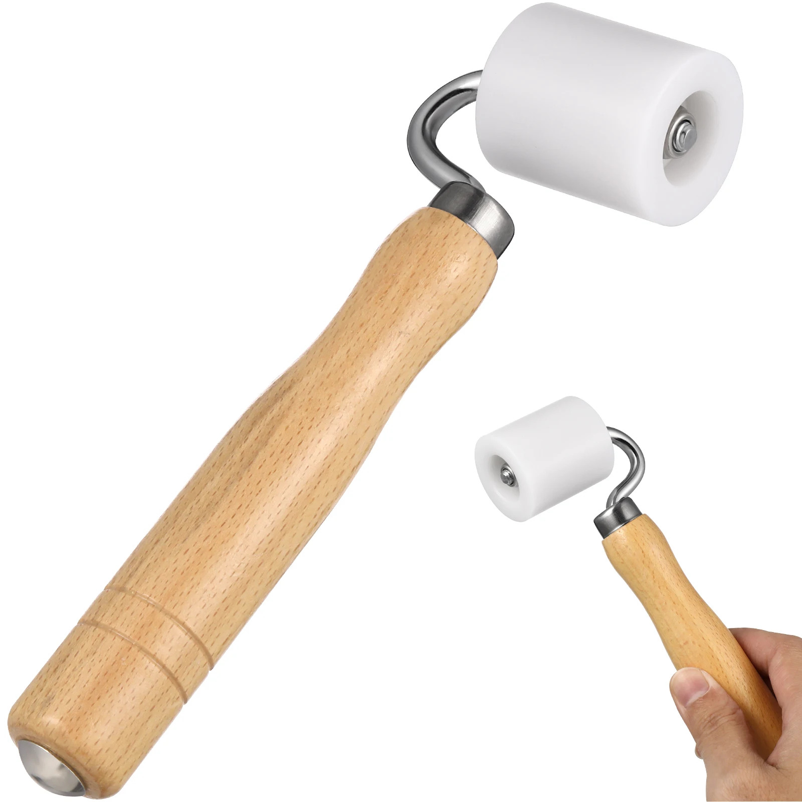 

Wallpaper Seam Roller Tool Metal Wooden Construction for Drywall Rolling Prevent Wallpaper Rising Wall Thickened Foil Fabric