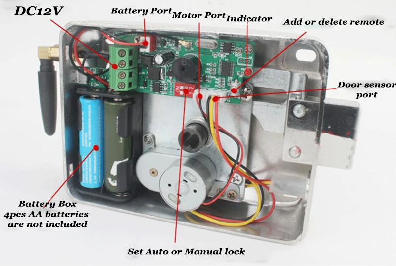 Imagem -05 - Bateria Impulsionada Fechadura Elétrica Remota Fechadura da Porta Escondida Rfid Lock Key Fechadura Eletrônica Portão Opener Home Access Control dc 12v