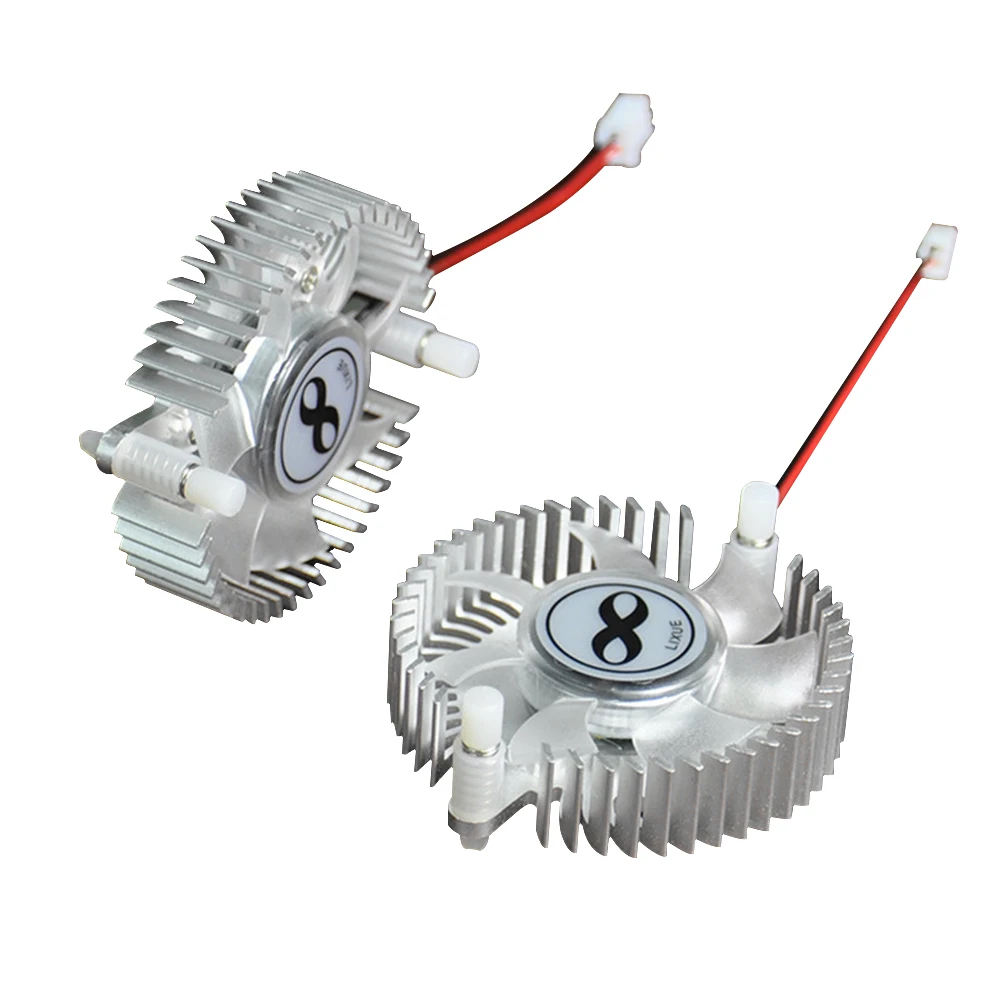 DC5V DC12V 55mm Aluminum Heatsink Fan Combination Radiator Round Cooler Silent Fan Cooling Radiator 2.0 Plug Interface