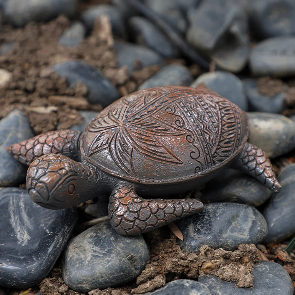 

2Pcs Resin Ocean Animal Turtle Decorative Desktop Ornament Room Desk Decoration Resin Turtle Craft Table Decor