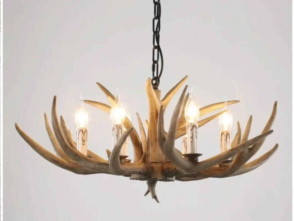 Countryside Chandelier for Home lighting decoration indoor christmas lamp pendentes e lustres Antlers wooden ceiling chandeliers