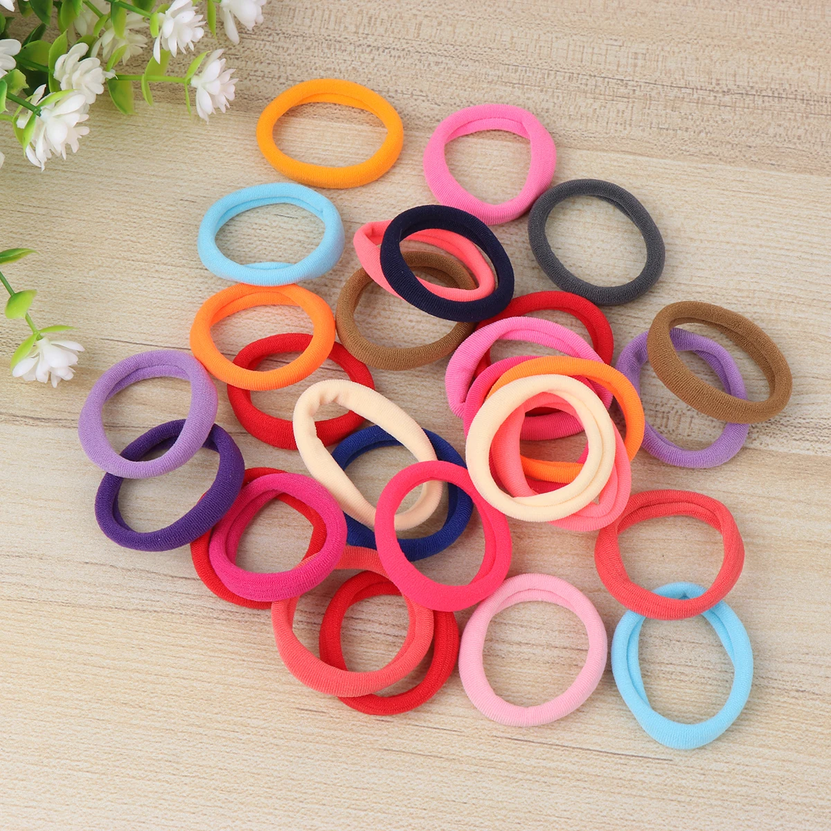 

100 Pcs Seamless Rings Elastic Ponytail Holder Women Headdress Hair Ties Thick Thin Hair Daily Fashion Accessories