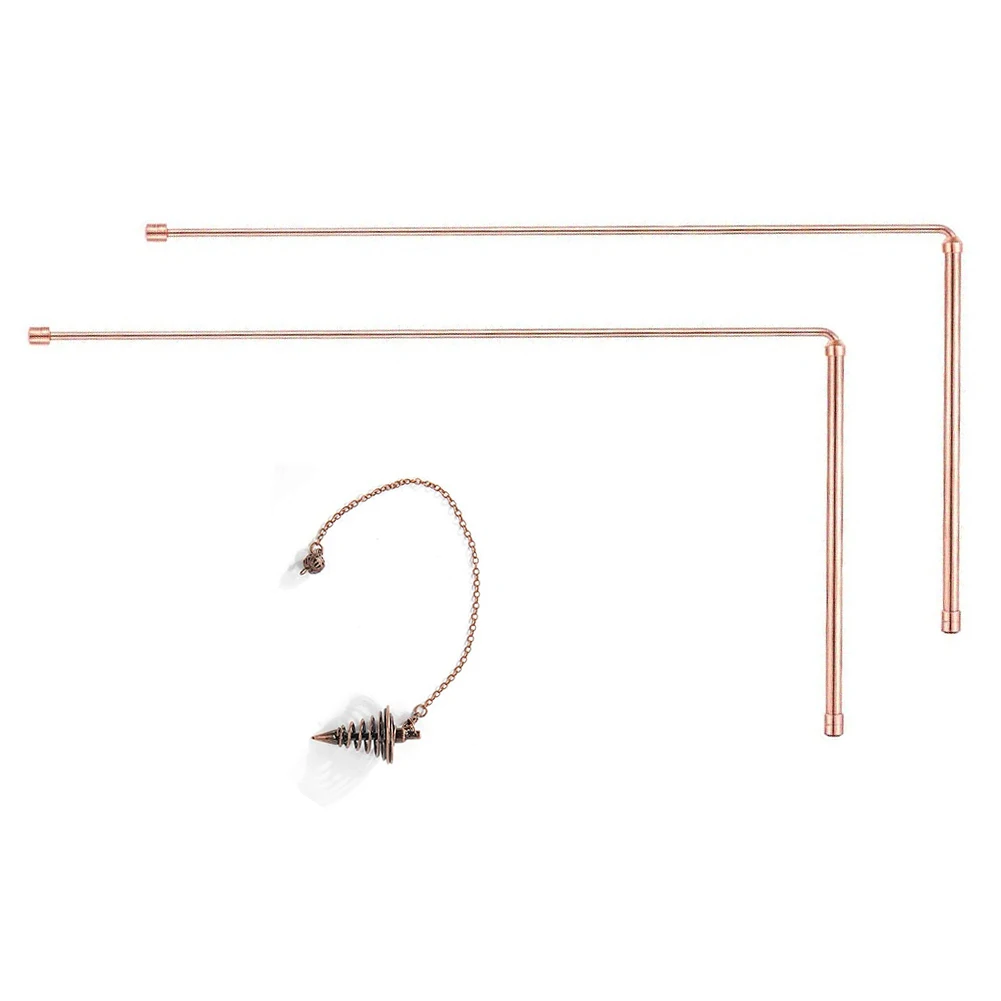 Varilla de sonda de cobre 99.9%, varilla detectora de metales, varillas de adivinación para agua, tesoro, minerales dorados, herramientas de búsqueda de adivinación, 1 Juego