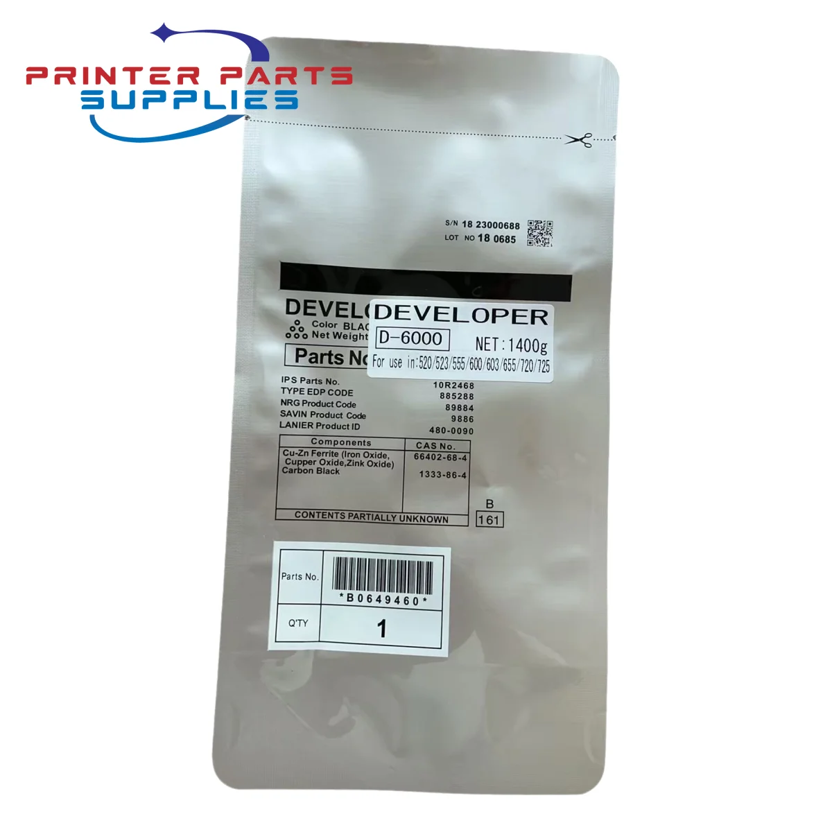 

1 шт. D-6000 D6000 порошок разработчика для Toshiba E-Studio 520 523 555 600 603 655 720 725 1400 г/пакет
