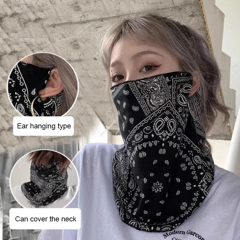 Mode Punk Sonnenschutz maske für Männer Frauen Sommer Gesicht Hals UV-Schutz Ohr Schal Hip Hop Outdoor Sport Radfahren Bandana Schal