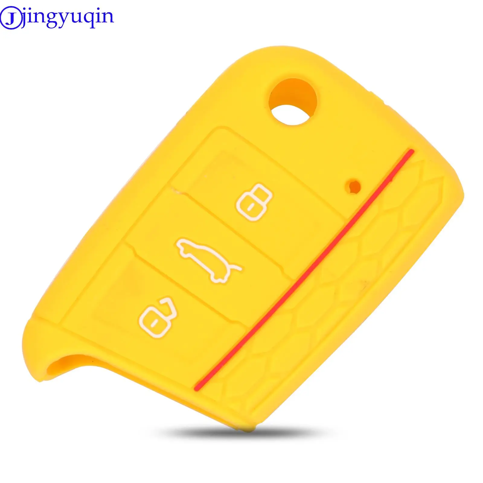 Jingyuqin-3 Botão de Silicone Key Fob Capa, Capa para VW Polo 2016, Golf 7, MK7, Skoda Octavia, Combi A7, SEAT Leon, Ibiza, Cupra