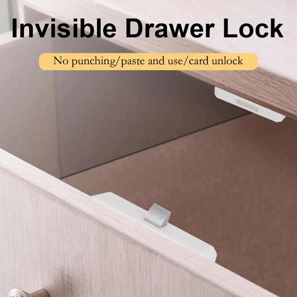 Tuya APP/EM Card Unlock Smart Drawer Lock No Hole File Cabinet Furniture Electronic Keyless Invisible NFC Sensor Locks Switch