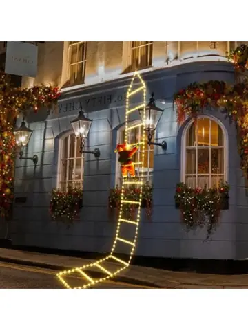 1.5/3M Christmas Decoration LED Santa Claus Climbing Ladder Light USB Plug 8 Flashing Modes Suitable Home Xmas Tree Wall Window