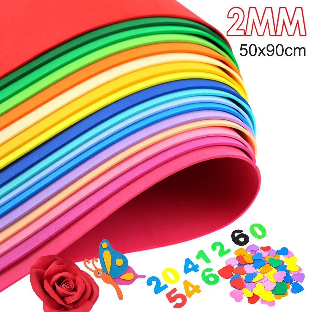Dicke 2 mm bunte EVA-Schaumstoffplatten, 50 x 90 cm, weicher, langlebiger Cosplay-Bastelschaum für DIY-Kostüme, Kunst, Requisiten und Schulprojekte – Detail 2