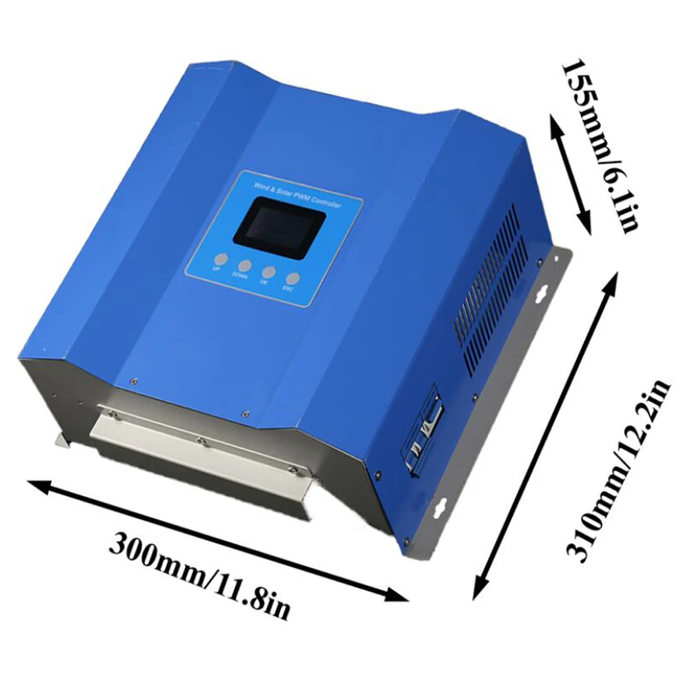 Contrôleur d'éolienne hybride hors réseau, sortie CC, système PWM, charge de décharge triphasée, 10KW, 12V, 24V, 48V, 220V