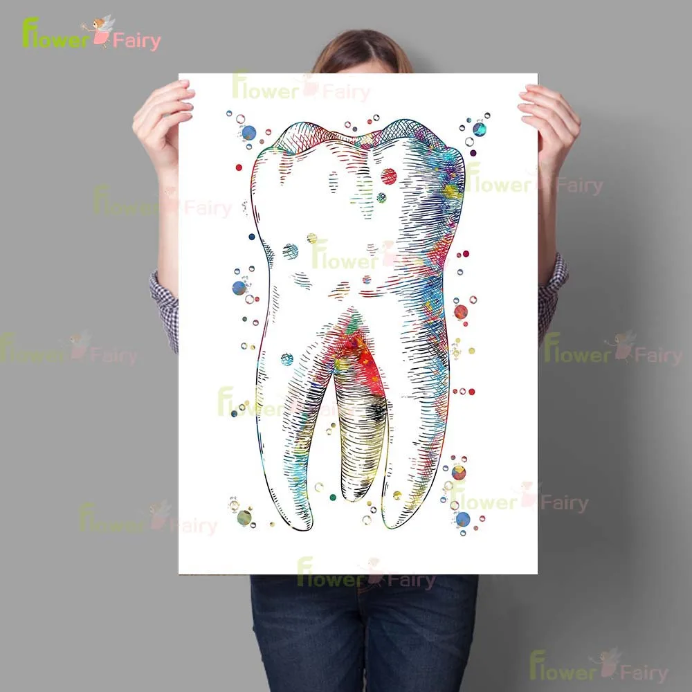 Abstract Tooth Clinic Oral Cavity Dentistry Poster Wall Art Canvas Painting Home Decor Wall Pictures For Living Room Unframed