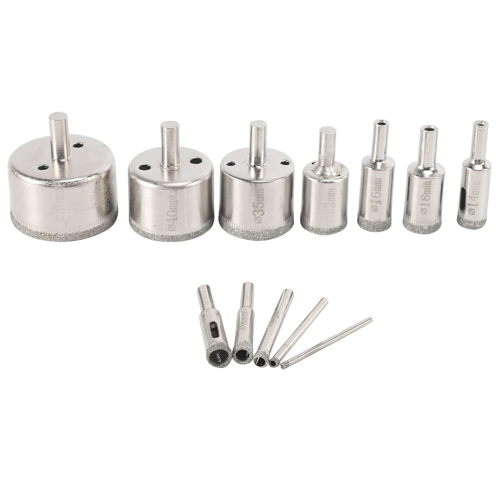 12Pcs Diamond Drill Bits Glass Tile Hole Saw Bits Set