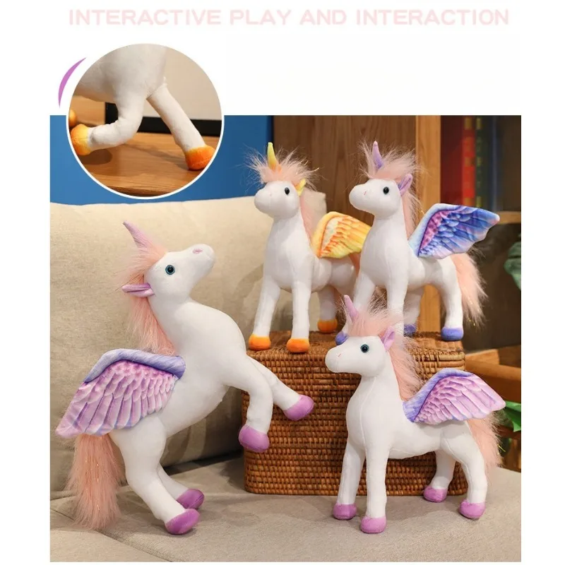 

Плюшевая лошадь-единорог Angelic Dream — реалистичная детальная пушистая мягкая игрушка, подарок на день рождения для подруги, жены, дочки