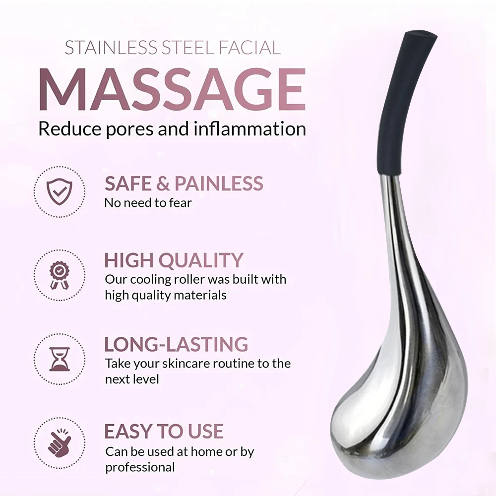 Ice Globes for Face 2PCS Luxury Rose Gold Cryo Sticks Face Roller Cold & Heat Relief Beauty Facial Massage Tools Birthday Gift