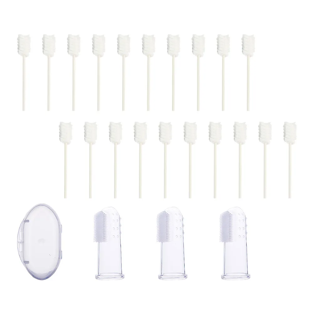 

1 set Baby Oral Care Brush Set 3 Boxes Silicone Infant Toothbrushes For Milk Stain Removal Tongue Cleaning Stick Gauze