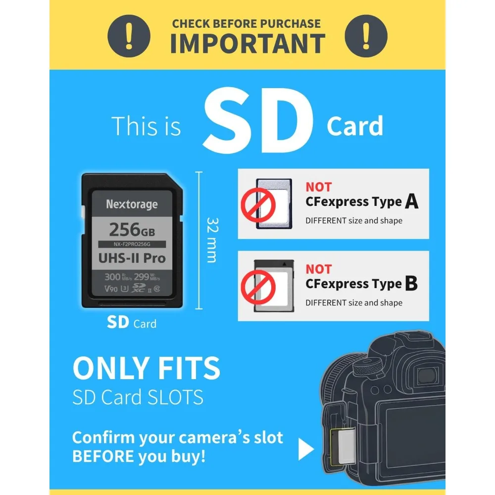64GB UHS-II V90 SD Card for 8K/4K Cameras - High-Speed 300MB/s Read, 299MB/s Write, Dust/Shock-Resistant, 5-Year Warranty - view 4