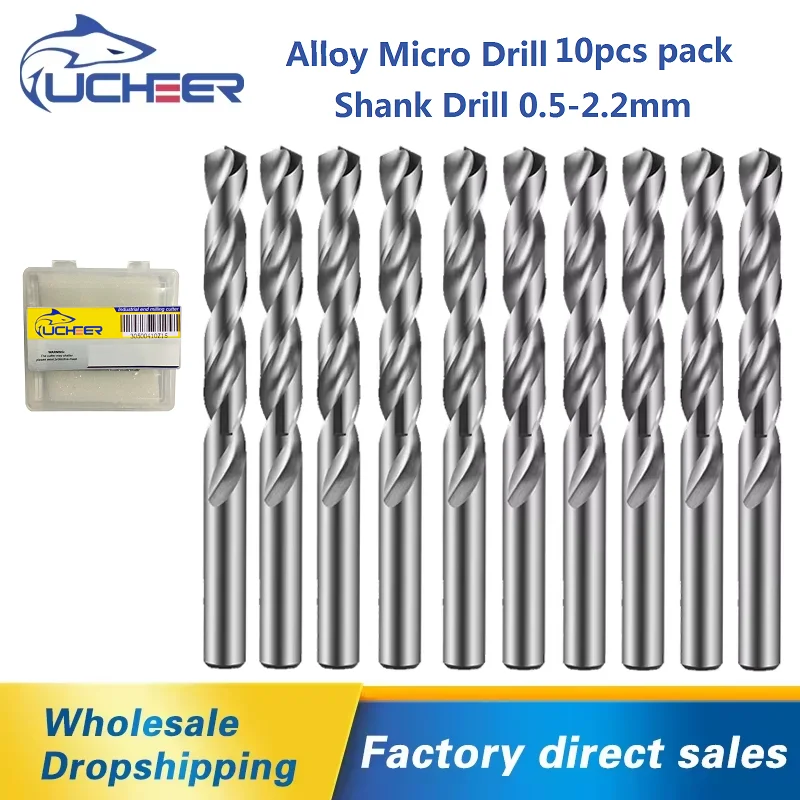 UHEER 10pcs HSS Twist Drill Bit Set Mini Drilling Metal Twist Drill for Stainless Drilling Electric Tool Accessory Set