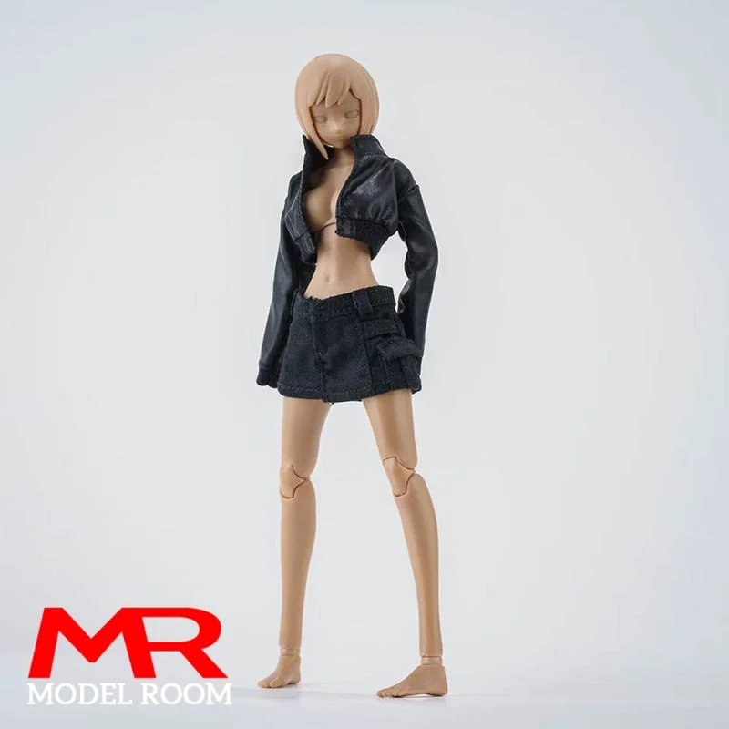 Modelo de Roupa Feminina em Escala 1/12: Jaqueta Curta e Saia Cargo para Bonecos de Ação de 6'' Romankey NT-04 86TOYS