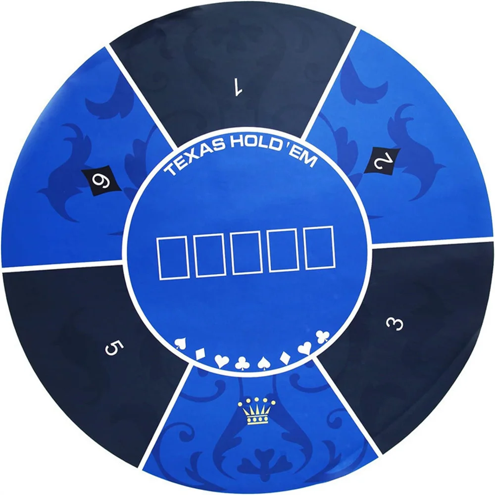 Tovaglia rotonda da casinò Tappetino per giochi da poker Copertura da tavolo da poker impermeabile in gomma portatile di alta qualità per layout di 6 giocatori