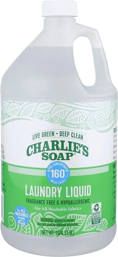 

Laundry Liquid (160 Loads 1 Pack) Natural Deep Cleaning Hypoallergenic Laundry Detergent Eco-Friendly Safe and Effective