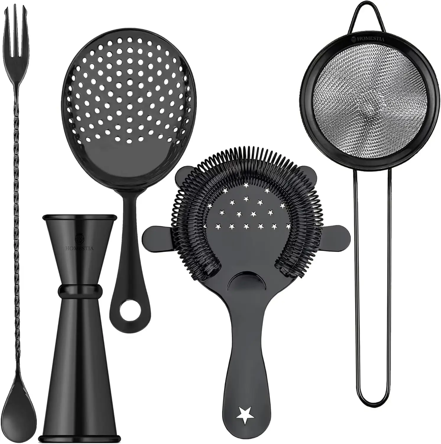

Cocktail Strainer Set – Bar tools Stainless Steel Includes Hawthorne Strainer, Julep & Fine Mesh Cocktail Strainers, Mi