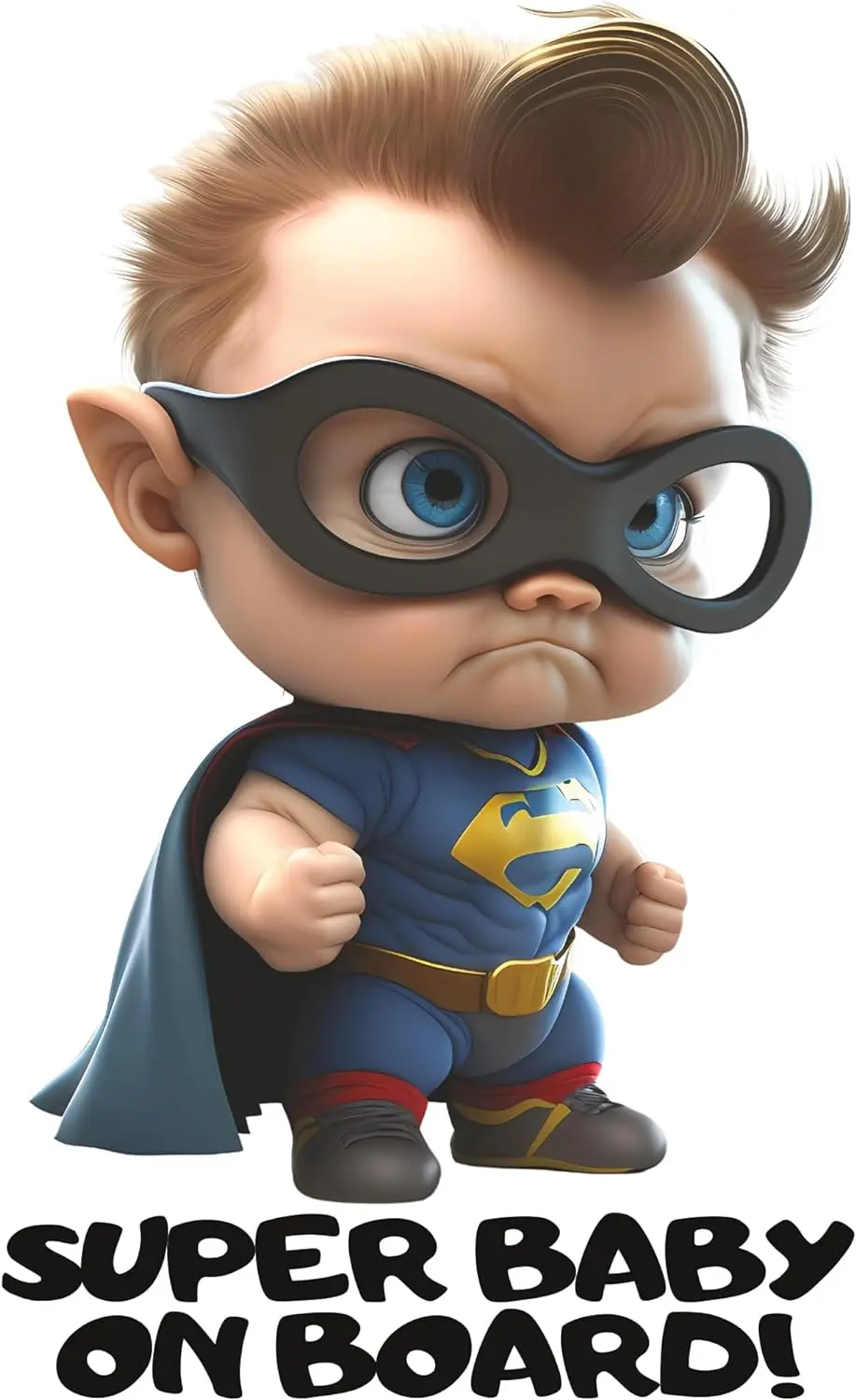 

3D Baby on Board Sticker for Cars - New Generation - Goofy Baby on Board - Large Safety Sign