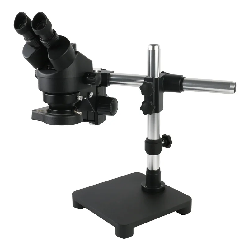 7-54 Times Binocular Stereo Microscope Universal Bracket Single Arm Swing Arm Bracket with 56 Lamp Beads LED Light