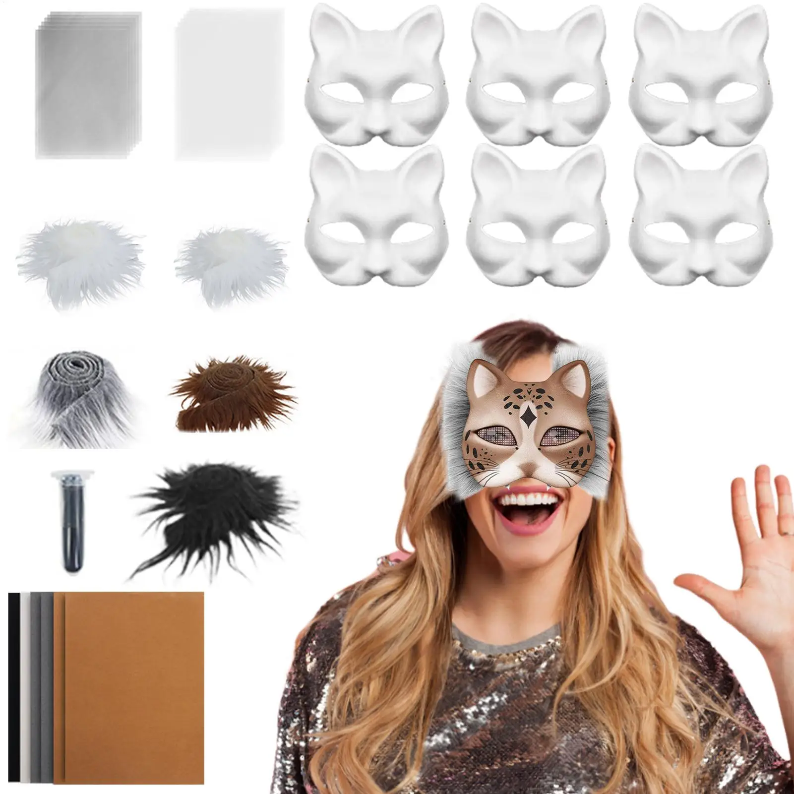 

Blank Cat Masque Masque Making Kit Accessories Set With Mesh And Felt Sheet Costume Prop For Party Women Men Cosplay Masquerade