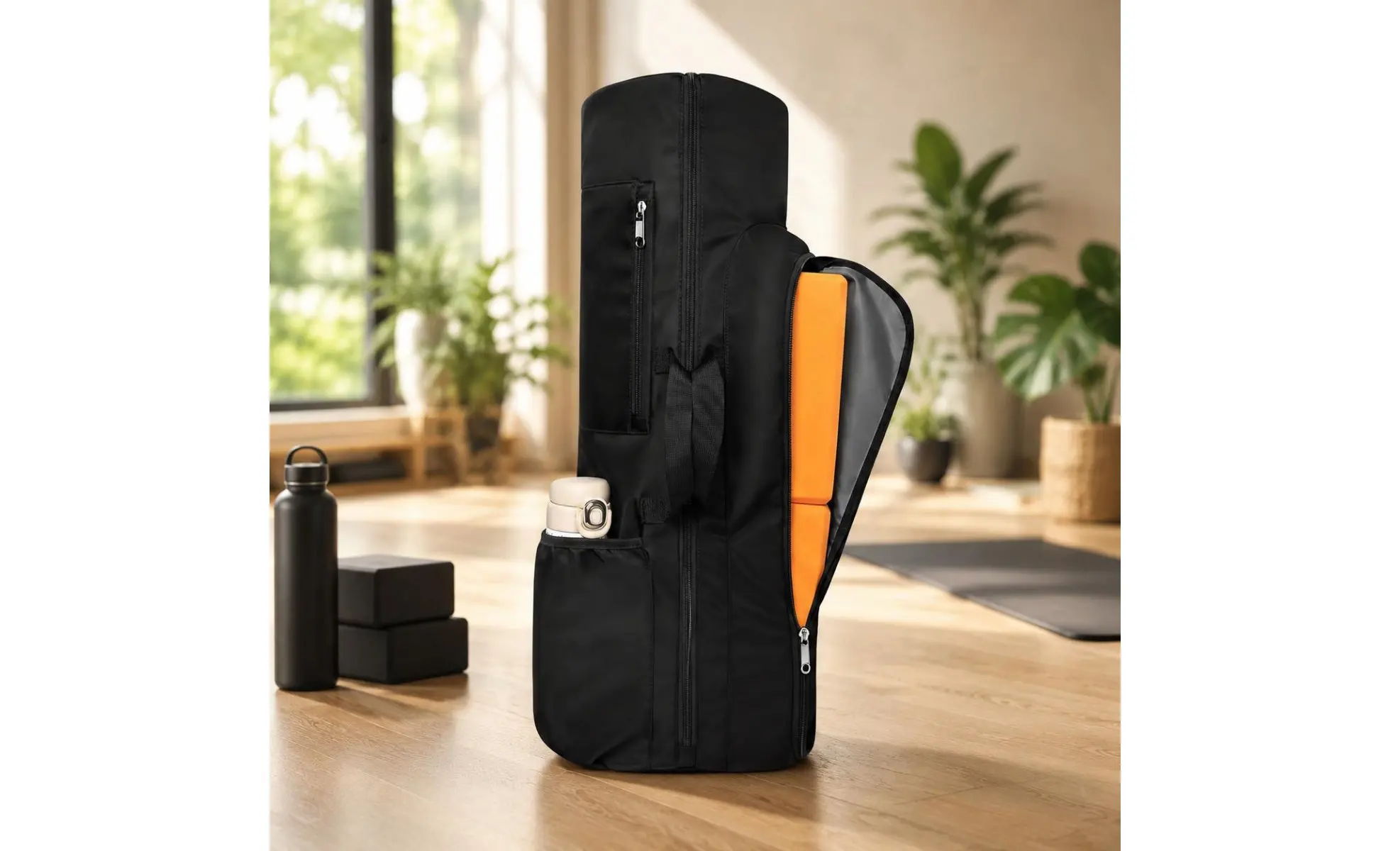 Mind-Body Mat Bag Multiple Pockets Mind-Body Backpack Mat Carrier Backpack Portable Sports Gear Organizer Easy to Carry