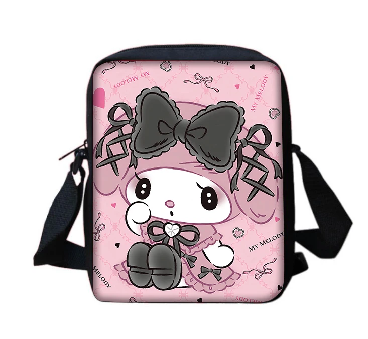 Cute Kuromi My Melody Sanrios Children Boy Girls Printed Shoulder Messenger Bag Casual Handbag Men Women Phone Bag Shopping Bag