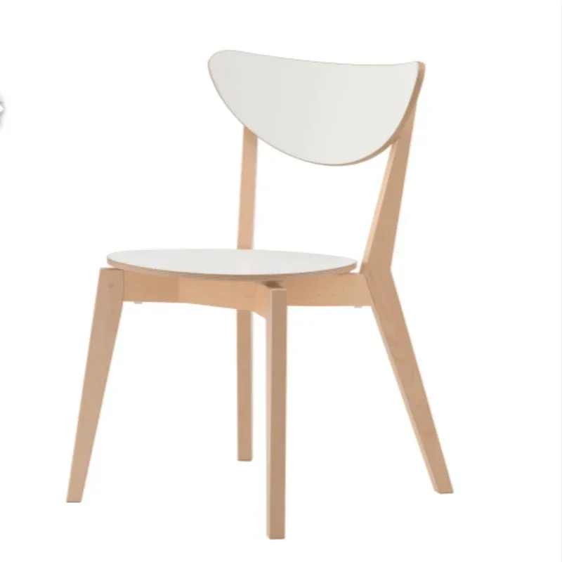 

Nordic solid wood nomilla dining chair simple modern chair household light luxury Cafe white ins wind chair