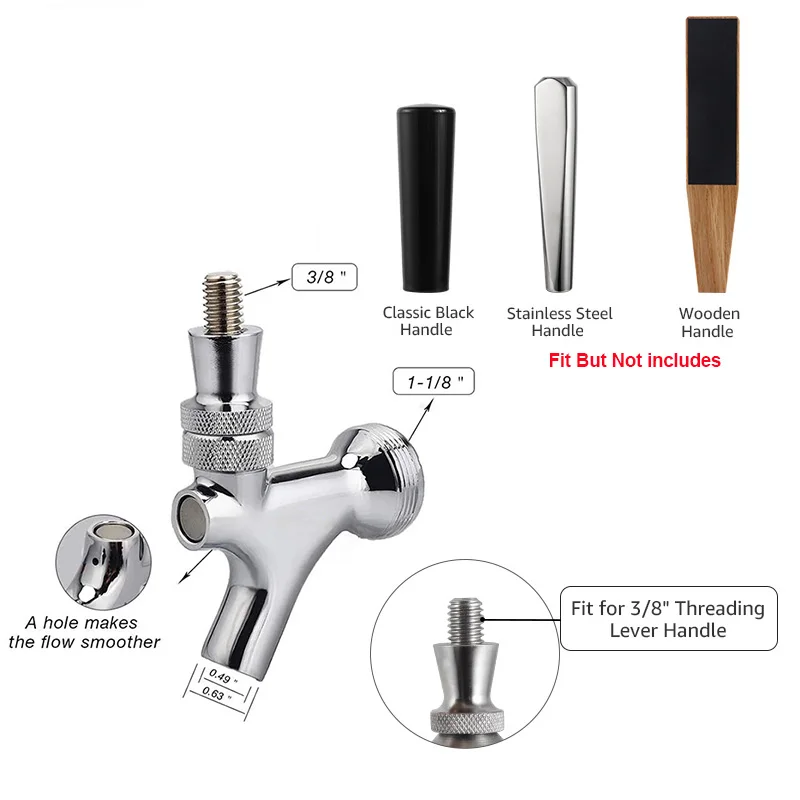 Craft Beer Tap Beer Faucet With Liquid Ball Lock Quick Disconnect Assembly,Chrome Beer Dispenser Beer Soda Home Brewing Kit