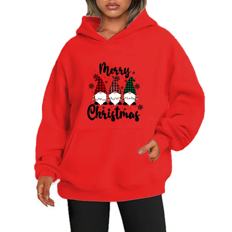 

Merry Christmas Fashion Hoodie Tracksuit Teenagers Men Unisex Oversized Sweatshirt Santa Claus Winter Loose Chic Fleece Clothes