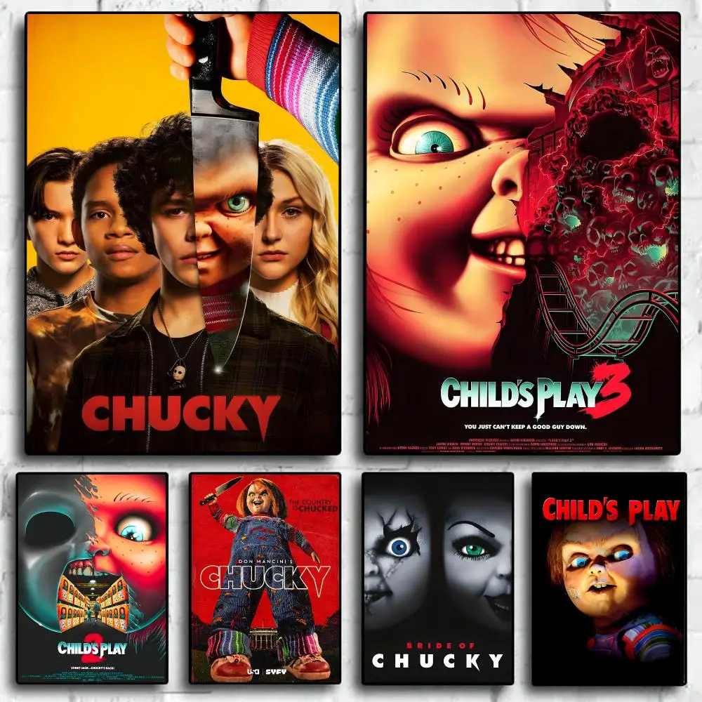 Chucky Poster Waterproof PP Self-Adhesive,Removable Wall Decor For Bedroom Entrance Bar Cafe, Ideal Gift
