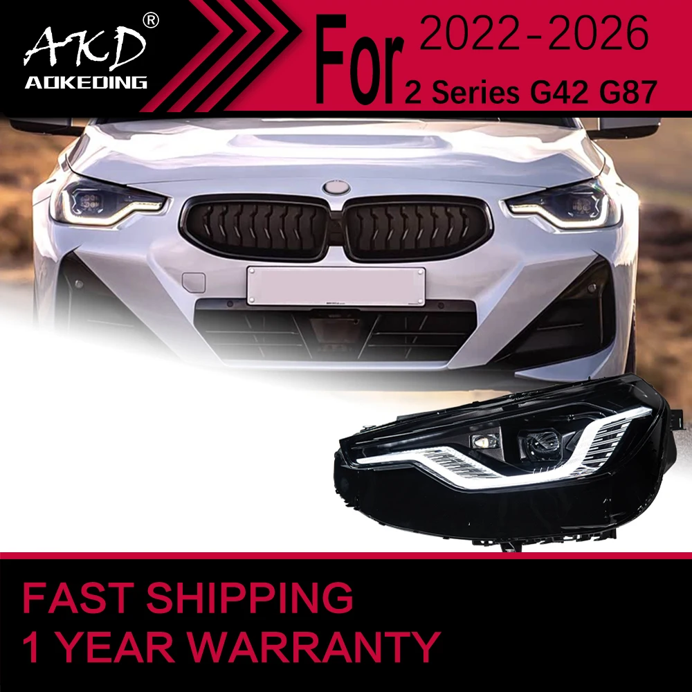 Car Lights for BMW 2 Series G42 G87 LED Headlight 2022-2026 M2 M240i 220 225 Head Lamp Drl Projector Lens Automotive Accessories