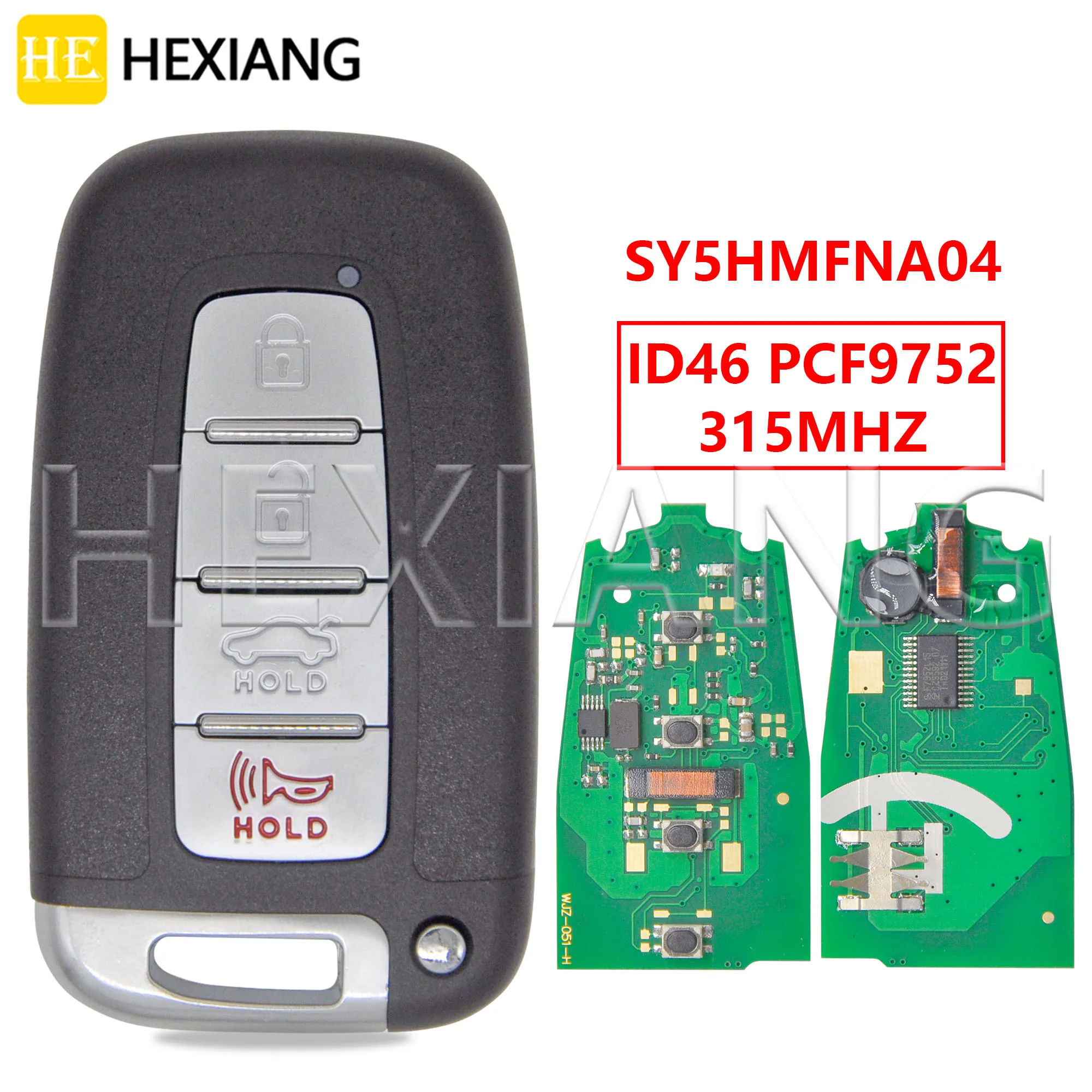 HE ID46 PCF7952 315MHz Keyless Go Car Remote Key SY5HMFNA04 For Hyundai Elantra Sonata Azera Genesis Veloster Equus Tucson