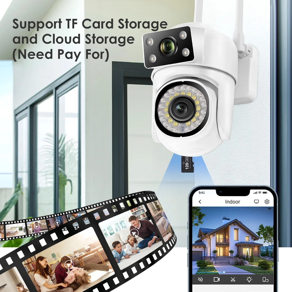 5MP HD IP Camera Outdoor Security Color Night Vision 3MP Wireless WIFI Video Surveillance Cameras Smart Human Detection iCsee