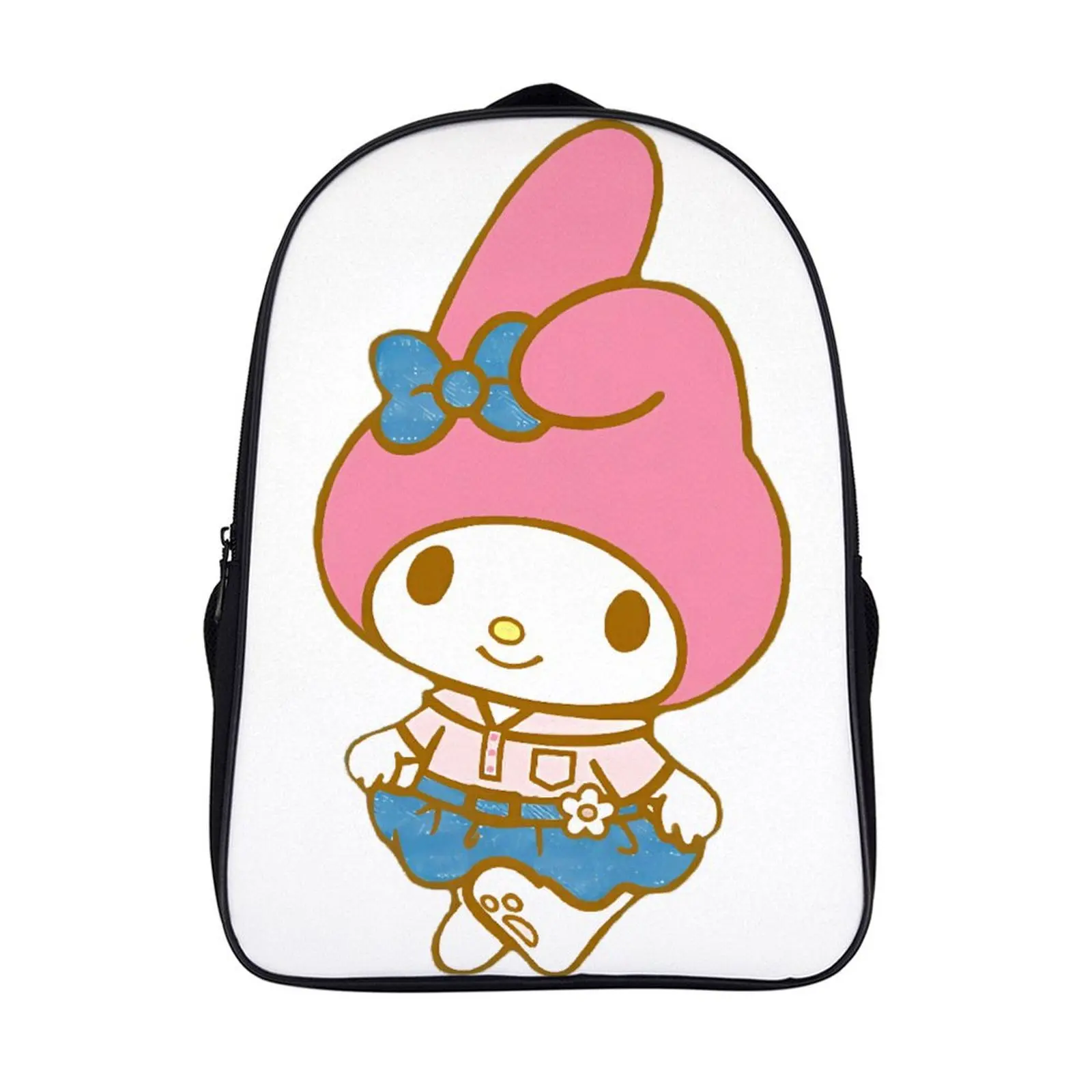 

Модный школьный рюкзак с мультипликационным рисунком Sanrio Melody, школьная сумка, 16 дюймов, 2 отделения