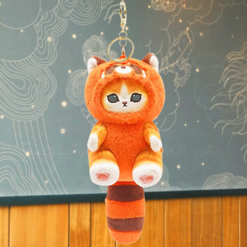 Kawaii Mofusand Long Tailed Forest Animals Series Plush Doll Cute Stuffed Shark Cat Soft Doll Keychain Gift for Birthday Kids